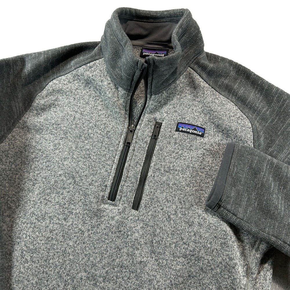 Patagonia Better Sweater Pullover Men Medium Light Gray Quarter Zip Fleece 25522